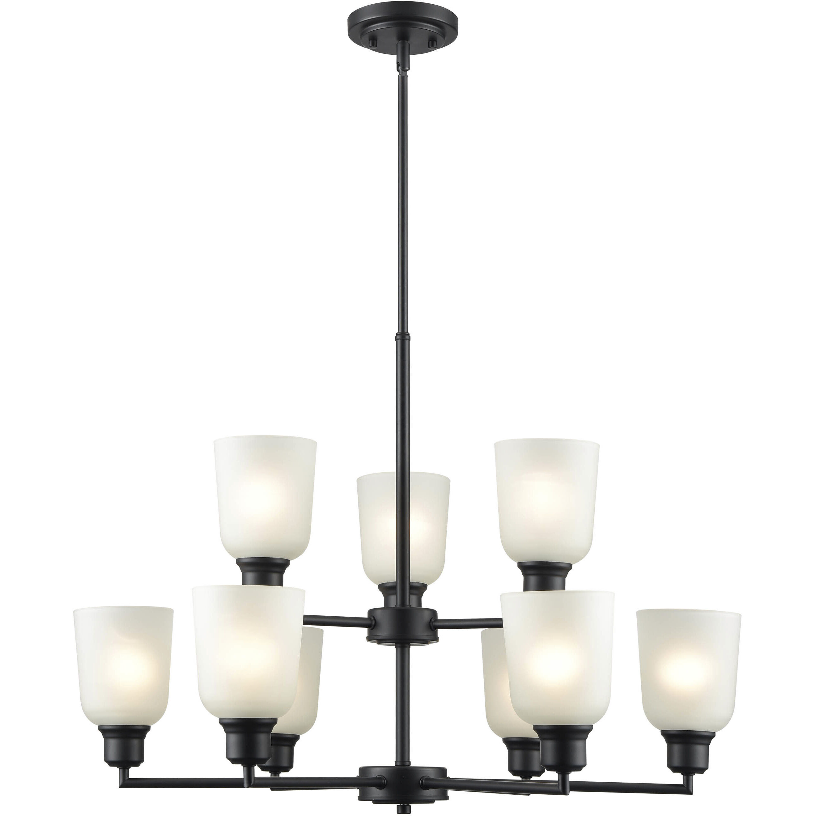Amberle 9 Light 29.25 inch Matte Black Chandelier Ceiling Light
